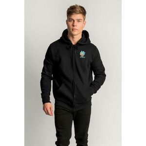 Mikina s Kapucí na Zip, Barva Černá, s Potiskem Rickfest obraz