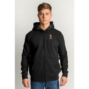 Mikina s Kapucí na Zip, Barva Černá, s Potiskem Street Credit Teddy obraz