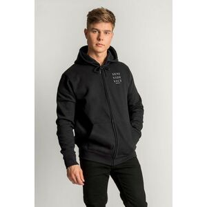 Mikina s Kapucí na Zip, Barva Černá, s Potiskem Veni Vidi Vici obraz