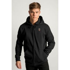 Mikina s Kapucí na Zip, Barva Černá, s Potiskem Zengaya Owl obraz