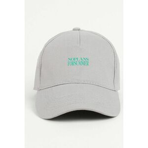 Kšiltovka Jockey, Barva Šedá, s Potiskem No Plans For Summer obraz