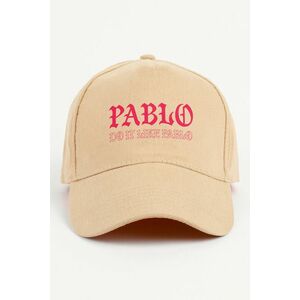 Kšiltovka Jockey, Barva Béžová, s Potiskem Pablo obraz