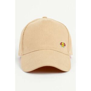 Kšiltovka Jockey, Barva Béžová, s Potiskem Trippy Smiley obraz