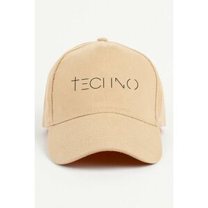 Kšiltovka Jockey, Barva Béžová, s Potiskem Techno obraz