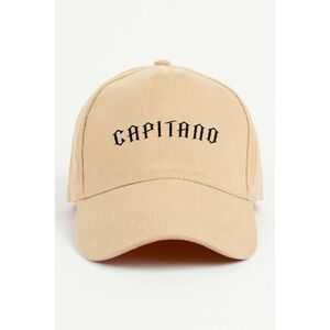 Kšiltovka Jockey, Barva Béžová, s Potiskem Capitano obraz