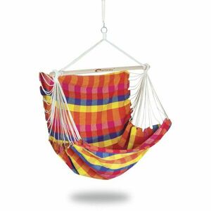 Spokey Bench Deluxe káro barevné Houpací síť - sedátko pro dva, do 160 kg obraz