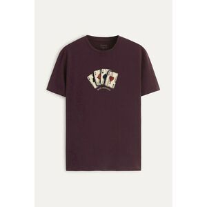 Tričko, Barva Bordó, s Potiskem Wild Cards obraz