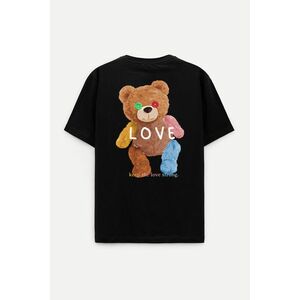 Oversized Tričko, Barva Černá, s Potiskem Lovely Teddy obraz