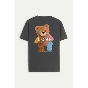 Tričko, Barva Železitě Šedá, s Potiskem Lovely Teddy obraz