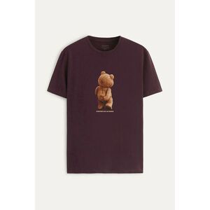 Tričko, Barva Bordó, s Potiskem Teddy's Opinion obraz