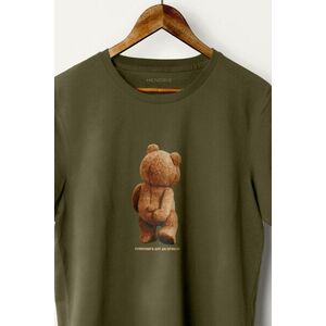 Tričko, Barva Khaki, s Potiskem Teddy's Opinion obraz