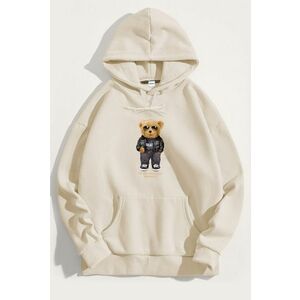 Mikina s Kapucí, Barva Ekru, s Potiskem Goat Teddy obraz