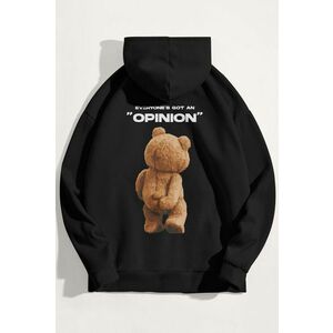 Mikina s Kapucí, Barva Černá, s Potiskem Everyones Got An Opinion obraz