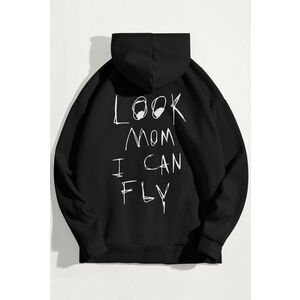 Mikina s Kapucí, Barva Černá, s Potiskem I Can Fly obraz