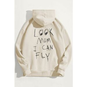 Mikina s Kapucí, Barva Ekru, s Potiskem I Can Fly obraz