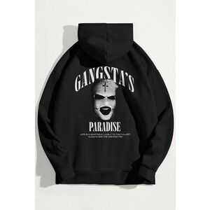 Mikina s Kapucí, Barva Černá, s Potiskem Gangstas Paradise obraz