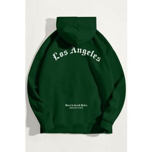 Mikina s Kapucí, Barva Zelená, s Potiskem LA Rules obraz