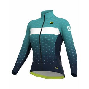 ALÉ Cyklistický dres s dlouhým rukávem zimní - PR-R STARS LADY WNT - světle modrá/modrá S obraz