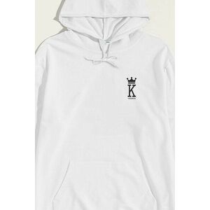 Mikina s Kapucí, Barva Bílá, s Potiskem King obraz