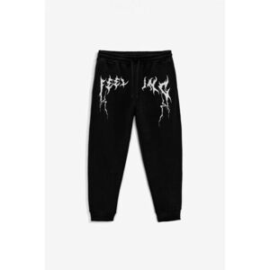 Tepláky Jogger , Barva Černá, s Potiskem Feelings obraz