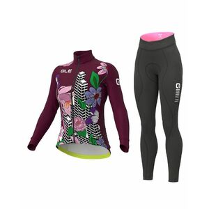 ALÉ Cyklistický zimní dres a kalhoty - PR-R CITY LADY WNT - černá/fialová obraz