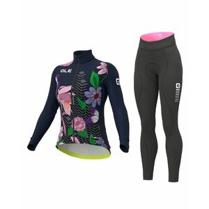 ALÉ Cyklistický zimní dres a kalhoty - PR-R CITY LADY WNT - fialová/černá/modrá obraz