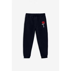 Tepláky Jogger , Barva Modrá, s Potiskem Hustle Rose obraz