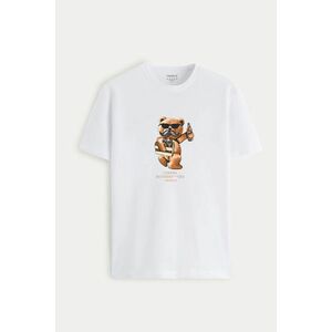 Tričko, Barva Bílá, s Potiskem Cheers Teddy obraz