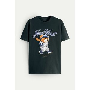 Tričko, Barva Železitě Šedá, s Potiskem Baseball Teddy obraz