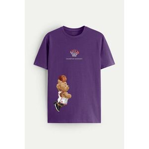 Tričko, Barva Fialová , s Potiskem Champion Mindset Teddy obraz