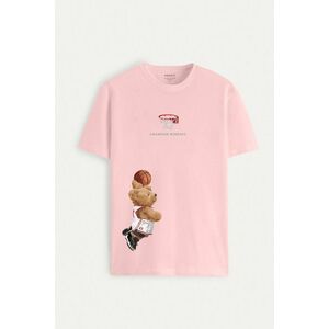 Tričko, Barva Růžová, s Potiskem Champion Mindset Teddy obraz