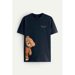 Tričko, Barva Modrá, s Potiskem Kind Teddy obraz