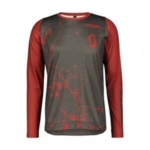 SCOTT Cyklistický dres s dlouhým rukávem letní - TRAIL VERTIC LS - červená/šedá M obraz