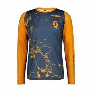 SCOTT Cyklistický dres s dlouhým rukávem letní - TRAIL VERTIC LS - modrá/oranžová M obraz