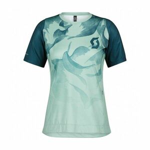 SCOTT Cyklistický dres s krátkým rukávem - TRAIL VERTIC LADY - zelená/modrá S obraz