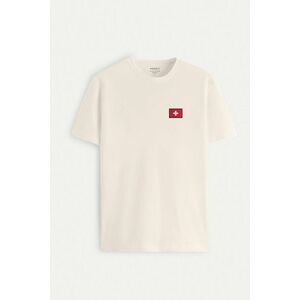 Tričko, Barva Ekru, s Potiskem Switzerland flag obraz