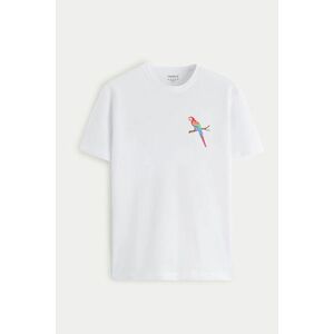 Tričko, Barva Bílá, s Potiskem Jungle Parrot obraz