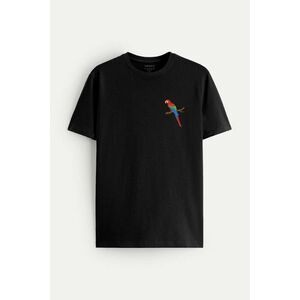 Tričko, Barva Černá, s Potiskem Jungle Parrot obraz