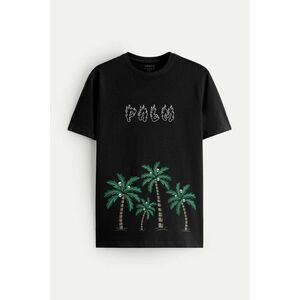 Tričko, Barva Černá, s Potiskem Palm Trees obraz