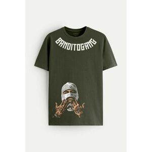 Tričko, Barva Khaki, s Potiskem Bandito obraz