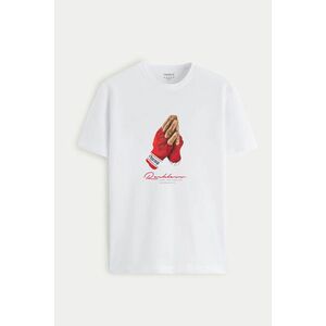 Tričko, Barva Bílá, s Potiskem Champion Fighter obraz