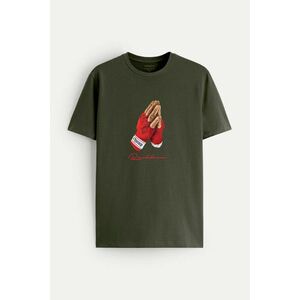 Tričko, Barva Khaki, s Potiskem Champion Fighter obraz