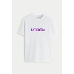Tričko, Barva Bílá, s Potiskem Antisocial obraz