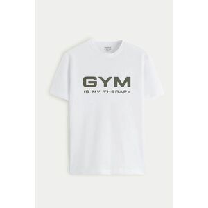Tričko, Barva Bílá, s Potiskem Gym Therapy obraz