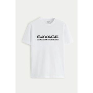 Tričko, Barva Bílá, s Potiskem Savage Not Average obraz