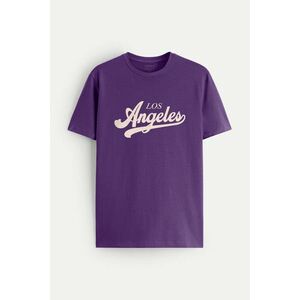 Tričko, Barva Fialová , s Potiskem Los Angeles obraz