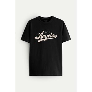 Tričko, Barva Černá, s Potiskem Los Angeles obraz