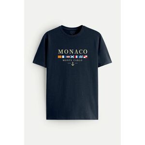 Tričko, Barva Modrá, s Potiskem Monte Carlo obraz