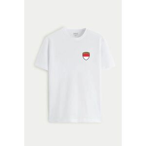 Tričko, Barva Bílá, s Potiskem Monaco Flag obraz