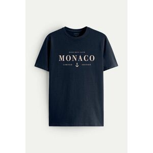 Tričko, Barva Modrá, s Potiskem Monaco obraz